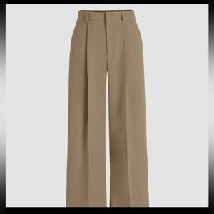Cider High Waist Pleated Wide Leg Pants Khaki 6-M